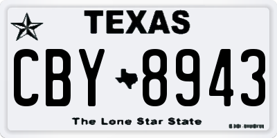 TX license plate CBY8943