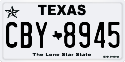 TX license plate CBY8945