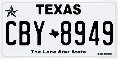 TX license plate CBY8949