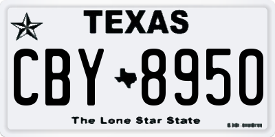 TX license plate CBY8950