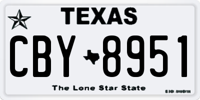 TX license plate CBY8951