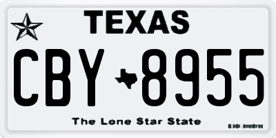 TX license plate CBY8955