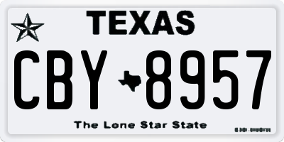TX license plate CBY8957