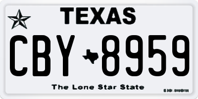 TX license plate CBY8959