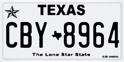 TX license plate CBY8964