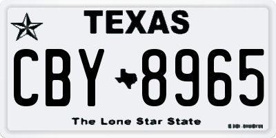 TX license plate CBY8965