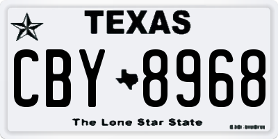 TX license plate CBY8968