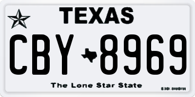 TX license plate CBY8969