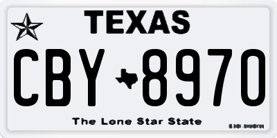 TX license plate CBY8970