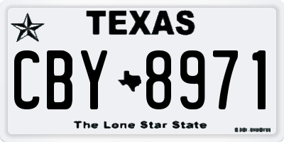 TX license plate CBY8971