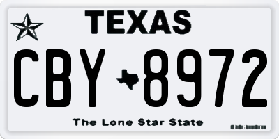TX license plate CBY8972