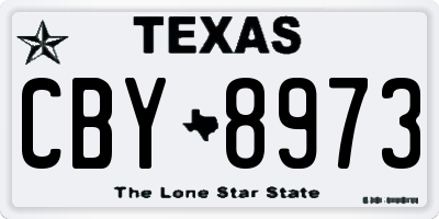TX license plate CBY8973