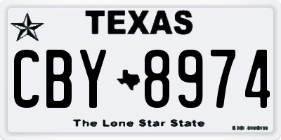 TX license plate CBY8974