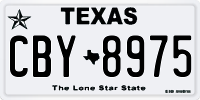 TX license plate CBY8975