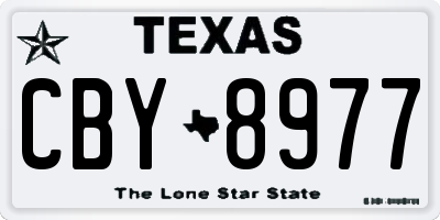 TX license plate CBY8977