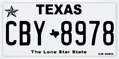 TX license plate CBY8978