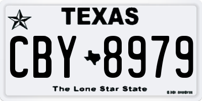 TX license plate CBY8979