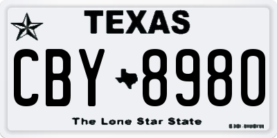 TX license plate CBY8980