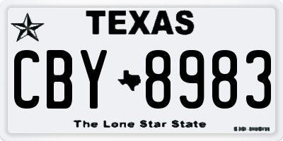 TX license plate CBY8983