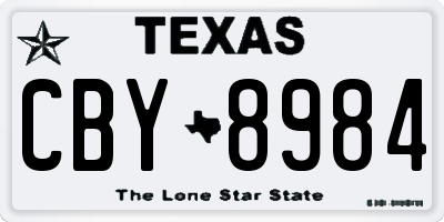 TX license plate CBY8984