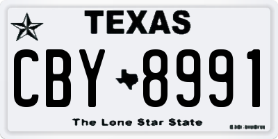 TX license plate CBY8991