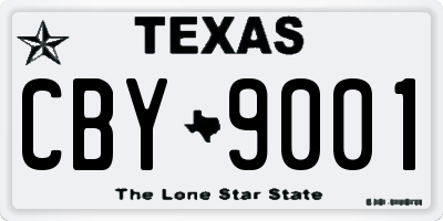 TX license plate CBY9001