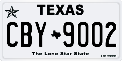TX license plate CBY9002