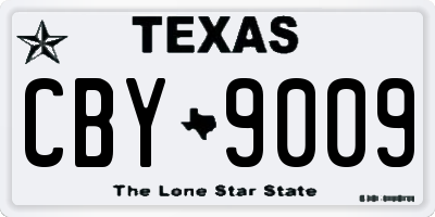 TX license plate CBY9009