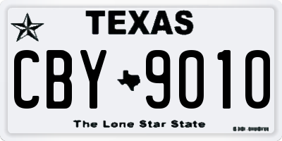 TX license plate CBY9010