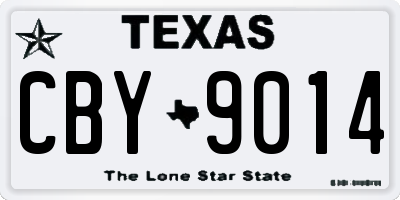 TX license plate CBY9014
