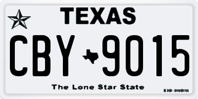 TX license plate CBY9015