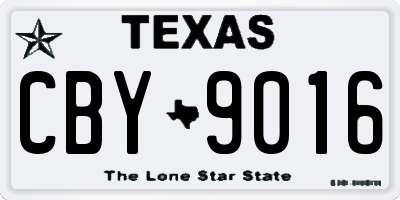TX license plate CBY9016