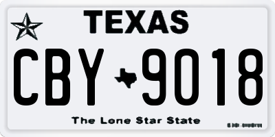 TX license plate CBY9018