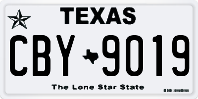 TX license plate CBY9019