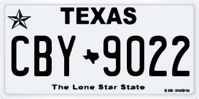 TX license plate CBY9022