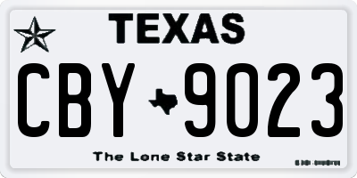 TX license plate CBY9023