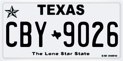 TX license plate CBY9026