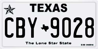TX license plate CBY9028