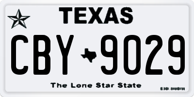 TX license plate CBY9029