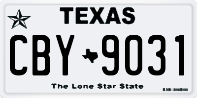 TX license plate CBY9031
