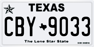 TX license plate CBY9033