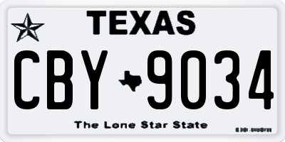 TX license plate CBY9034