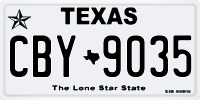 TX license plate CBY9035