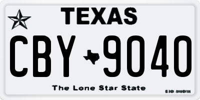 TX license plate CBY9040