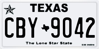 TX license plate CBY9042
