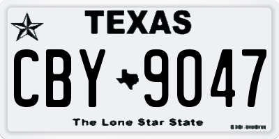 TX license plate CBY9047