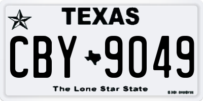 TX license plate CBY9049
