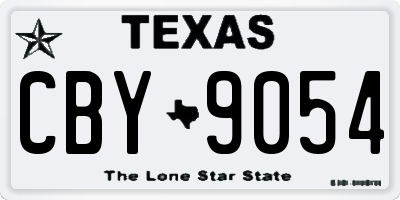 TX license plate CBY9054