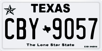 TX license plate CBY9057
