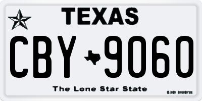 TX license plate CBY9060